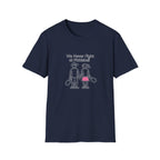 T-Shirt — "We Never Fight at Pickleball" Cute Couple Pickleball Graphic Tee