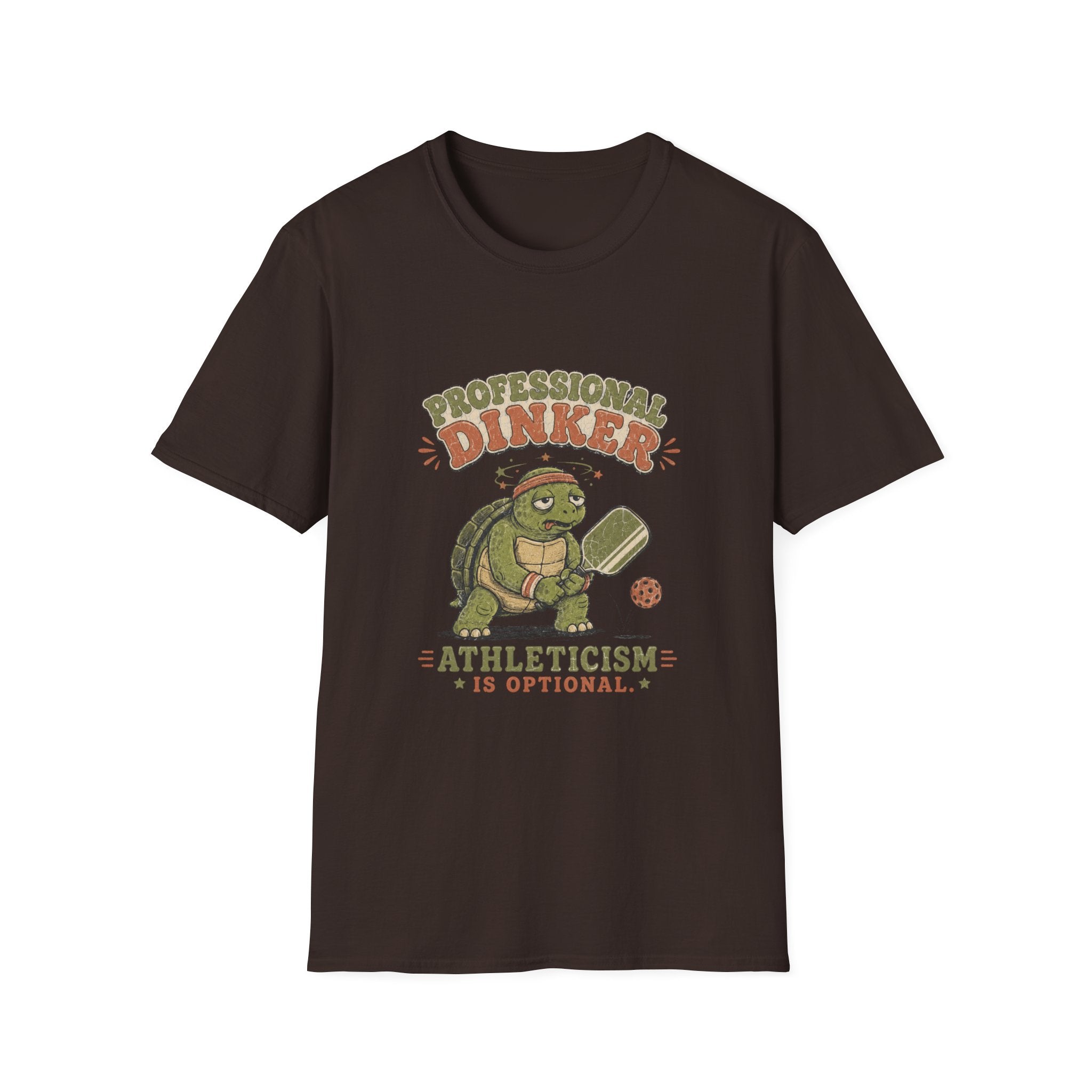 Professional Dinker  — "Athleticism Is Optional" Funny Turtle Pickleball Tee