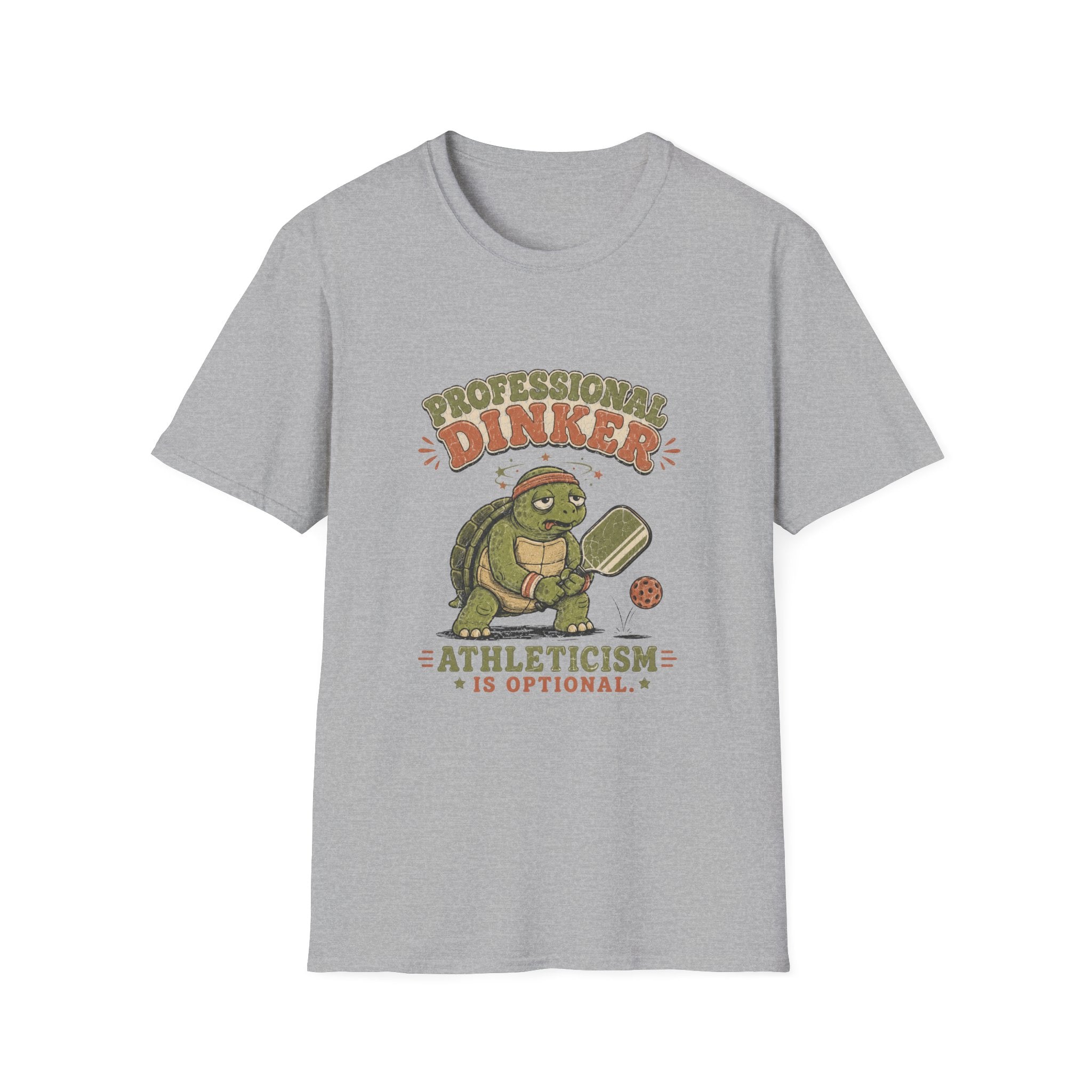 Professional Dinker  — "Athleticism Is Optional" Funny Turtle Pickleball Tee
