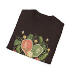 Pickleball Floral Paddle T-Shirt — Retro Garden Pickleball Design