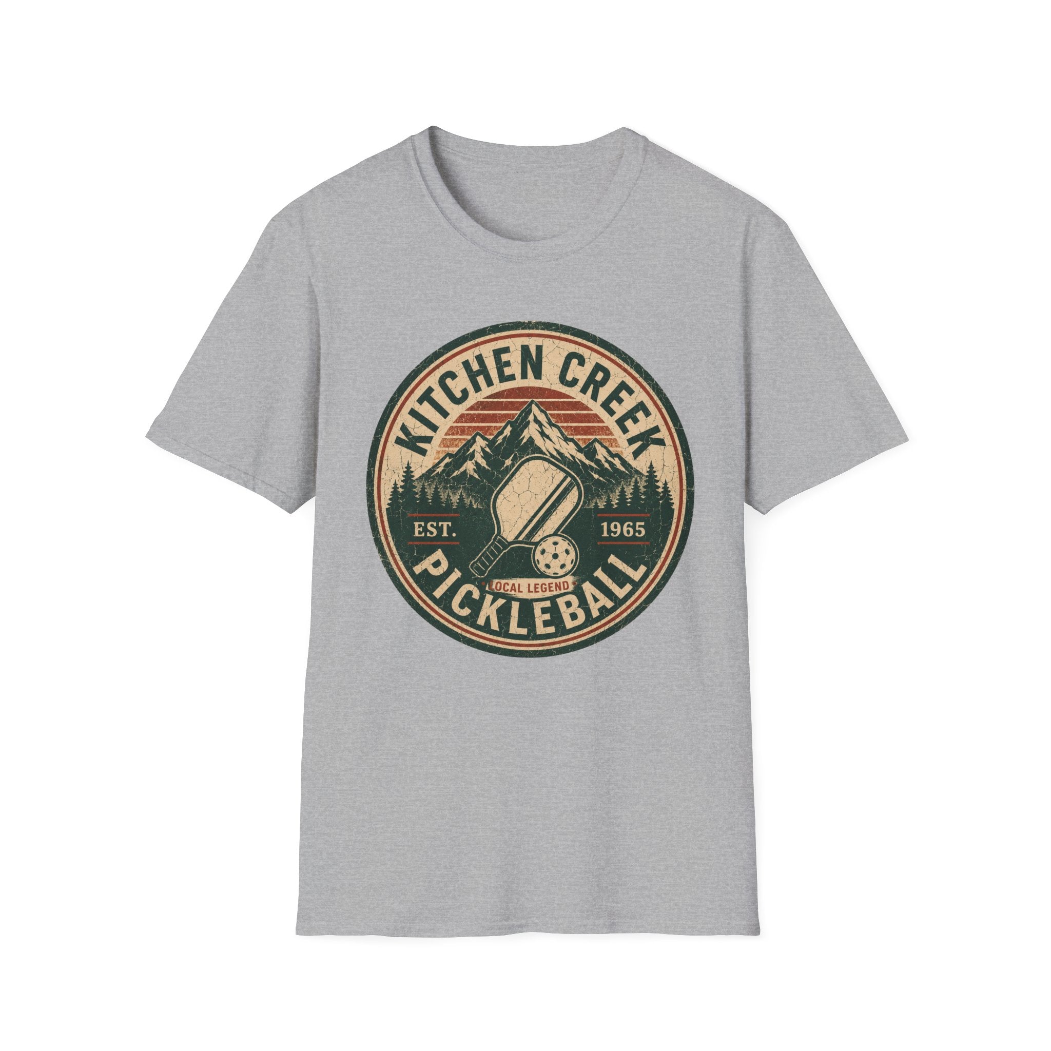 Pickleball T-Shirt — Kitchen Creek Vintage Mountain Pickleball Tee